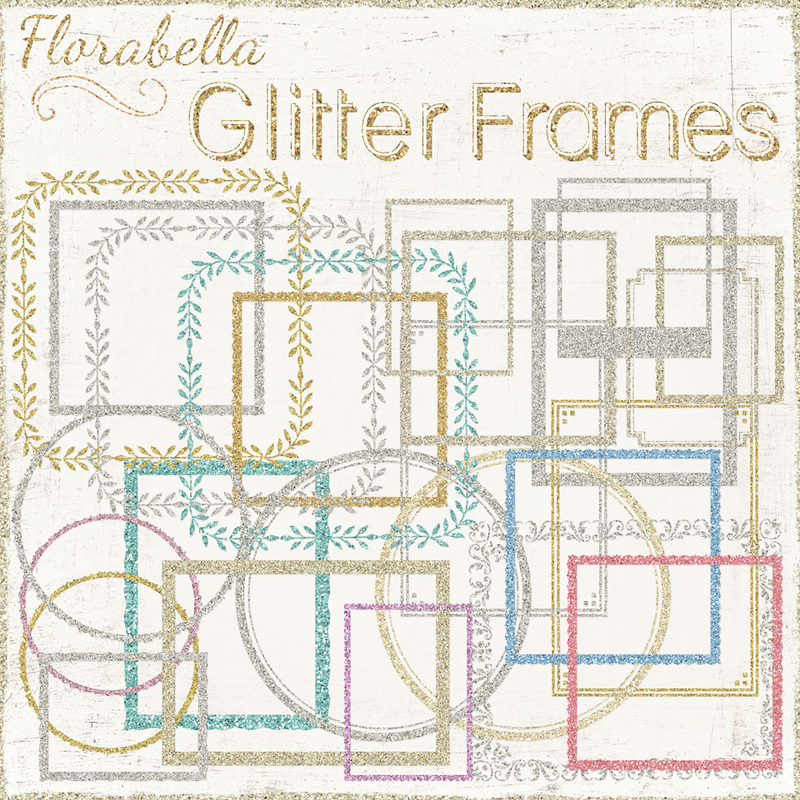 Florabella Holiday Glitter Digital Frames